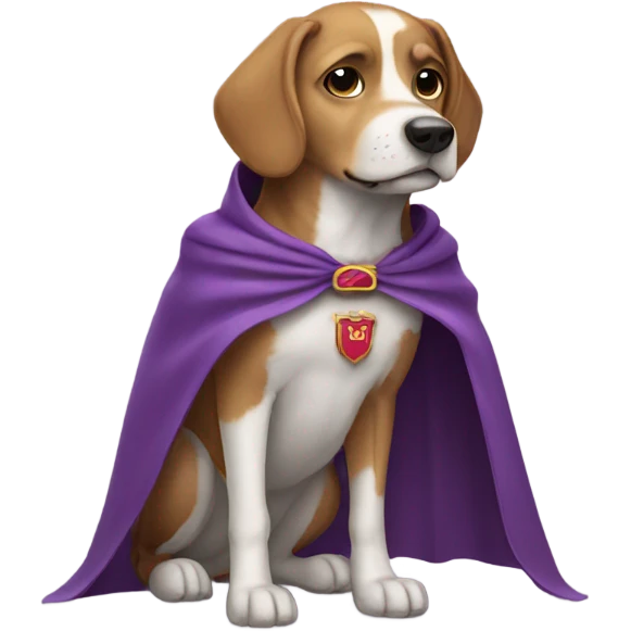 Dog wearing cape and shoes emoji