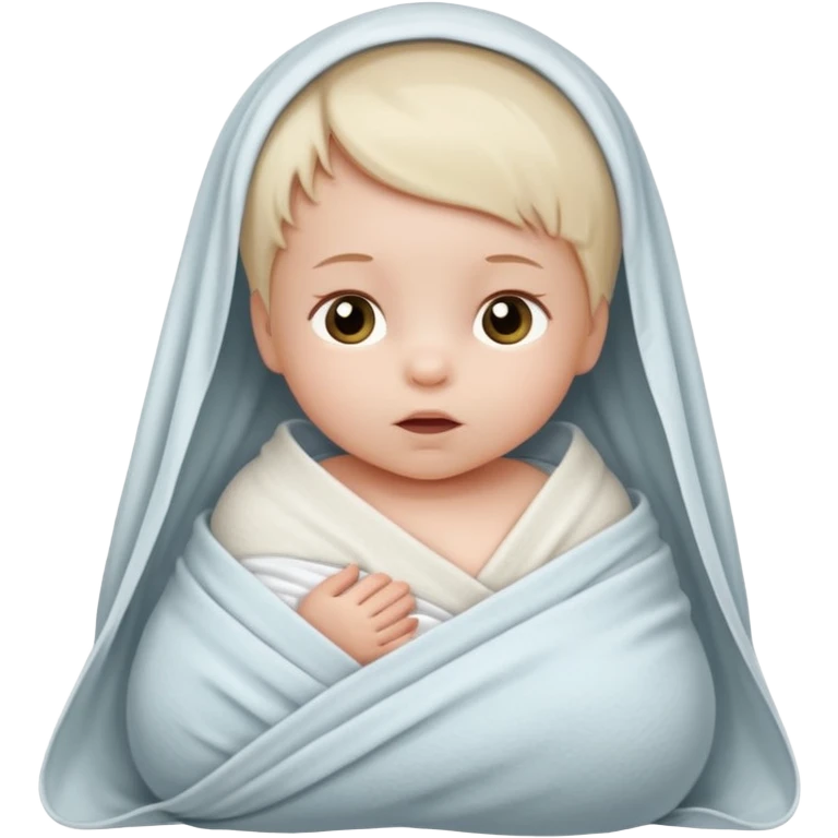 newborn white baby girl in a swaddle emoji