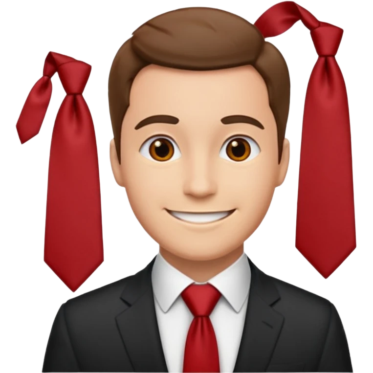 people with only red tie no suit emoji