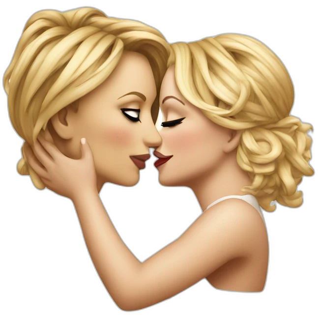 Britney Spears and Madonna Kiss emoji