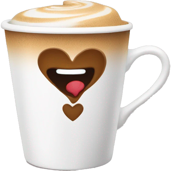 coffee cup happy heart  emoji