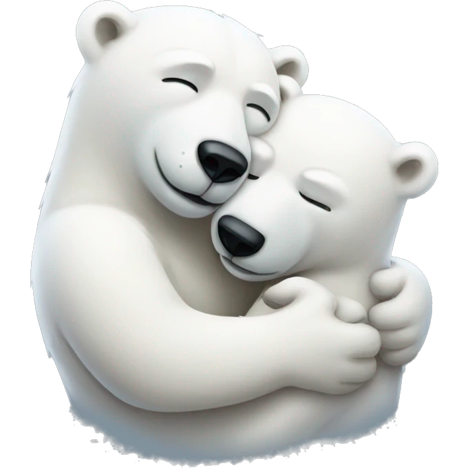 Polar bears hugging emoji
