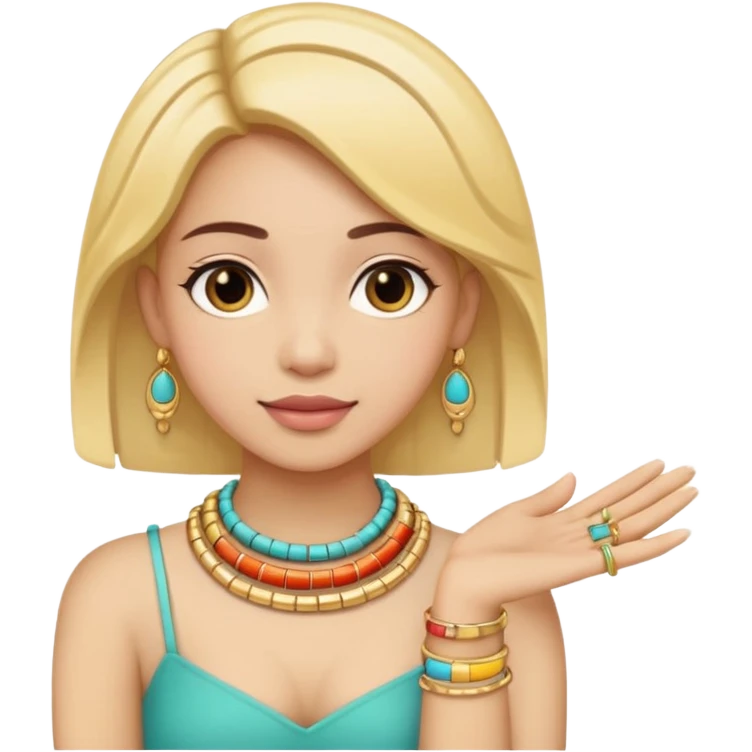 Cute colorful manny bangles with golden bangles on  the hand emoji