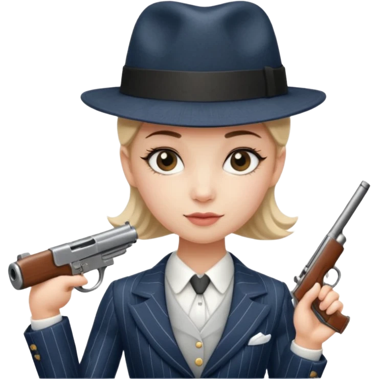 A balerina in with a gangster style emoji