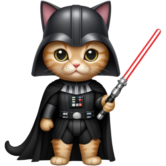 Gato vestido de darth vader emoji