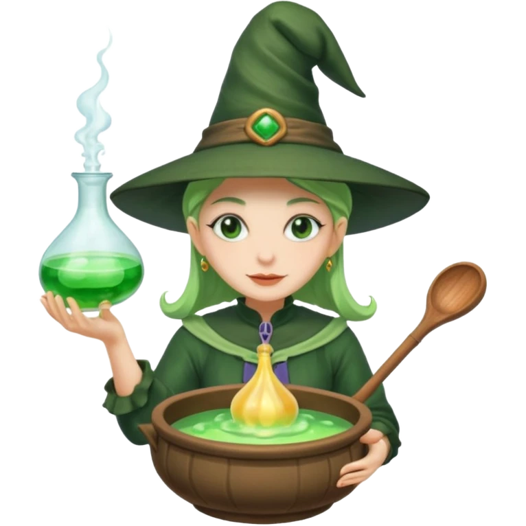 green witch cooking potion emoji