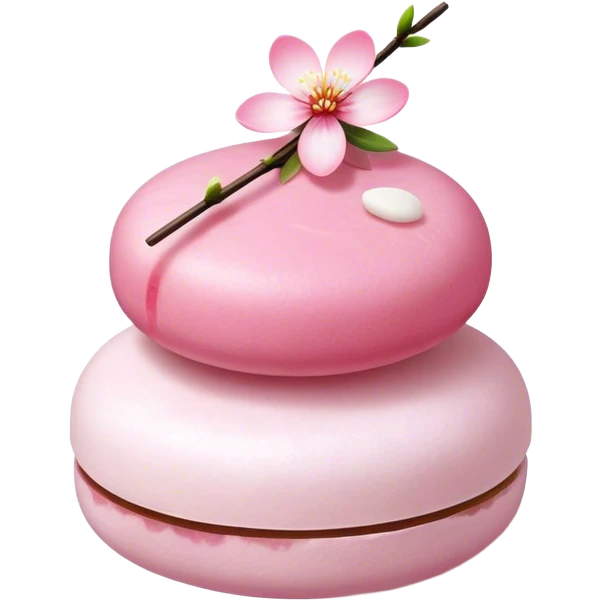 Round dango with Sakura flower no face emoji