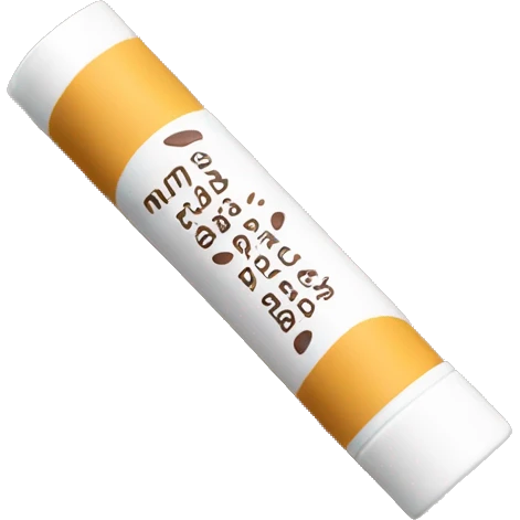 summer fridays lip balm, white cap, medium sized tall tube and brown packaging with white text  emoji