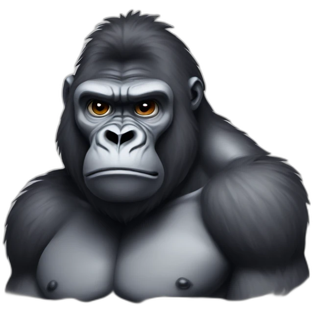 Buff Gorilla looking very sad and upset emoji