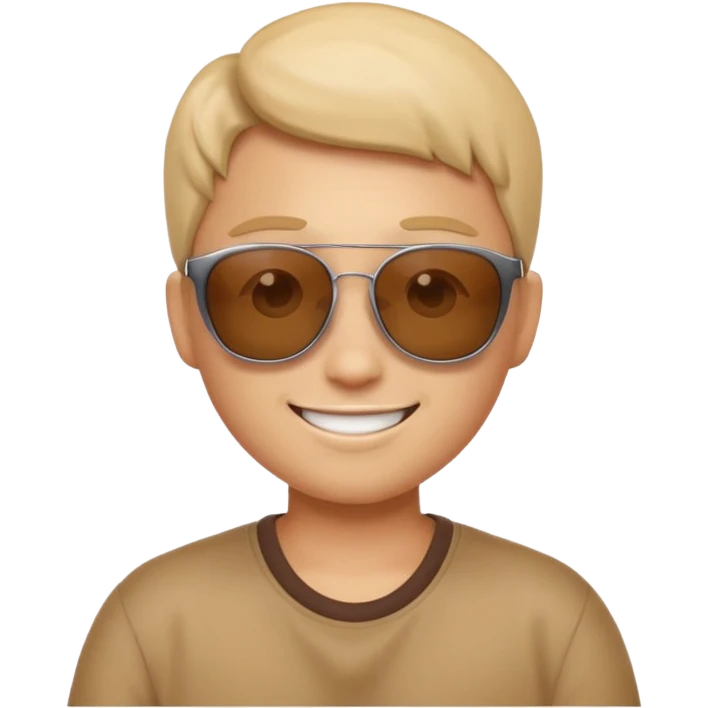 cool emoji character wearing sunglasses, relaxed pose, looking chill and confident emoji