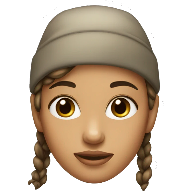 girl in backwards hat with hair in low bun emoji