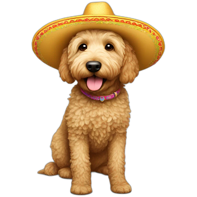 Golden doodle wearing a sombrero  emoji