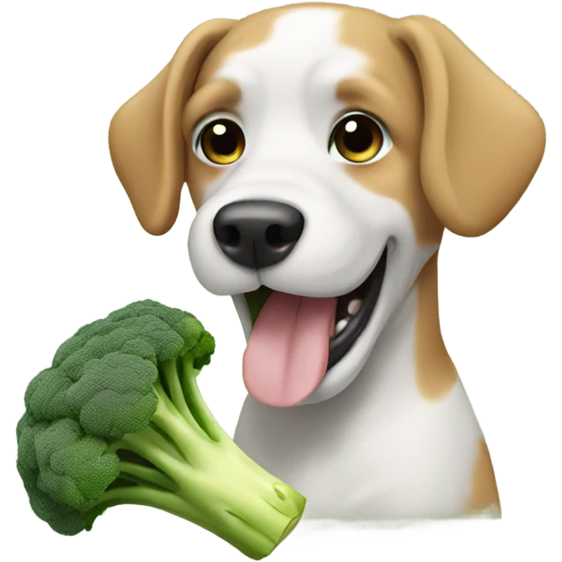 Dog eating broccoli  emoji