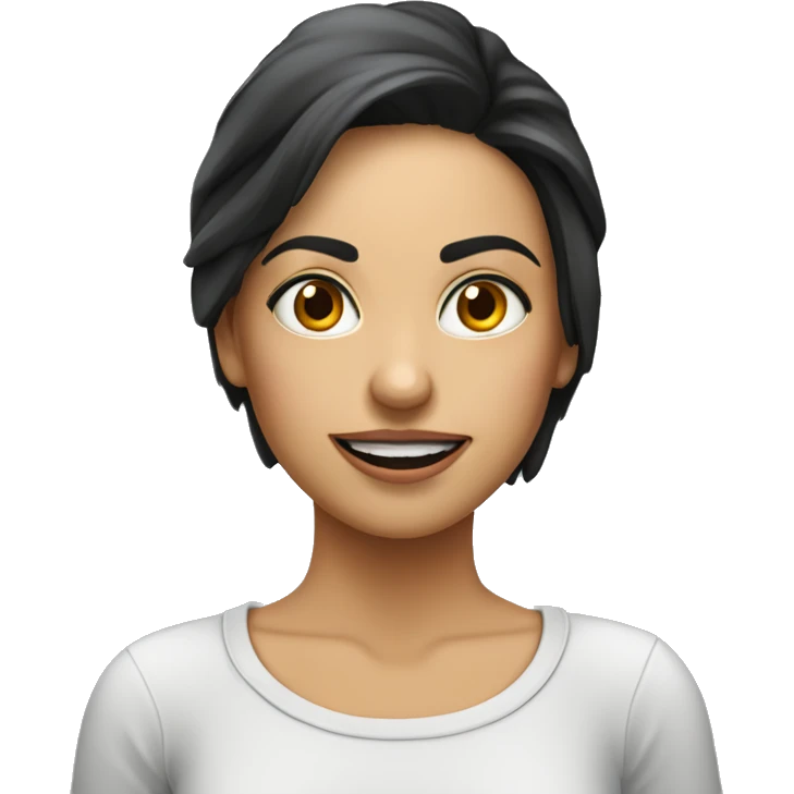 chica morena fotógrafa con camara de fotos  emoji
