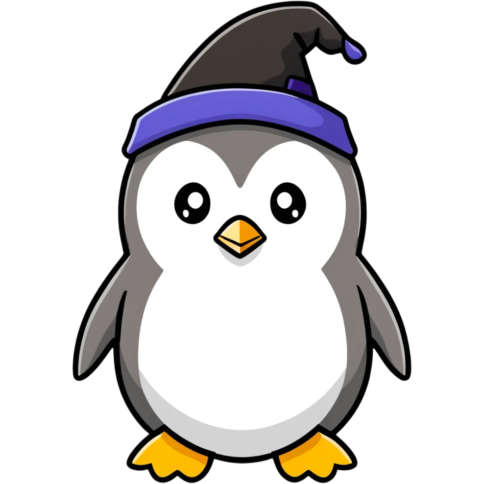 A penguin wizard emoji