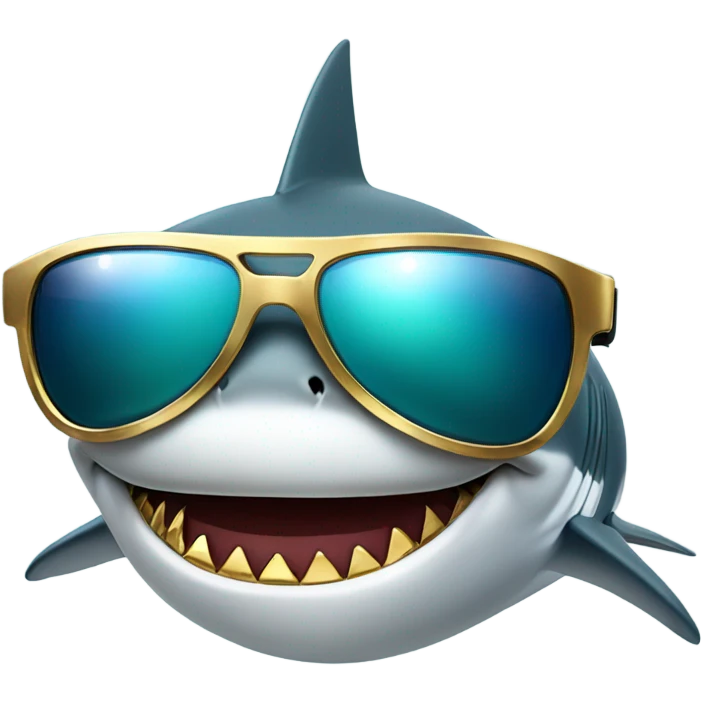 Shark with gold teeth and sunglasses  emoji