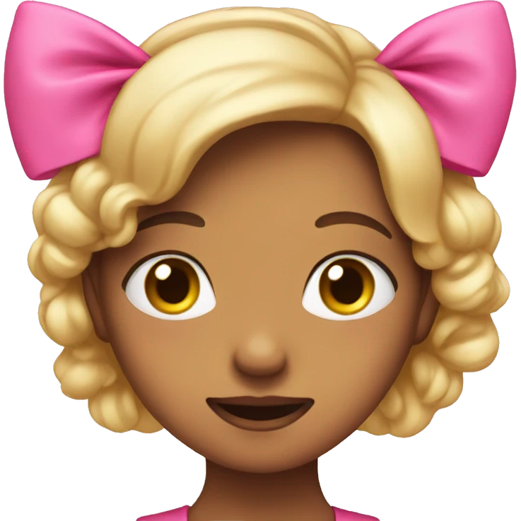 🤭 with a pink bow emoji
