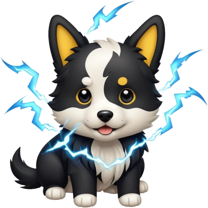 dog with electric lightning waves emoji