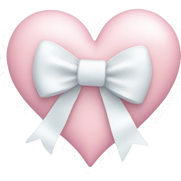 Pastel pink heart with white bow emoji