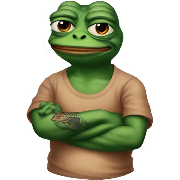 Pepe with a tattoo sleeve emoji