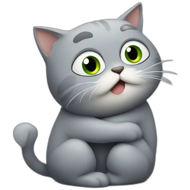 Pepe hugging grey cat emoji