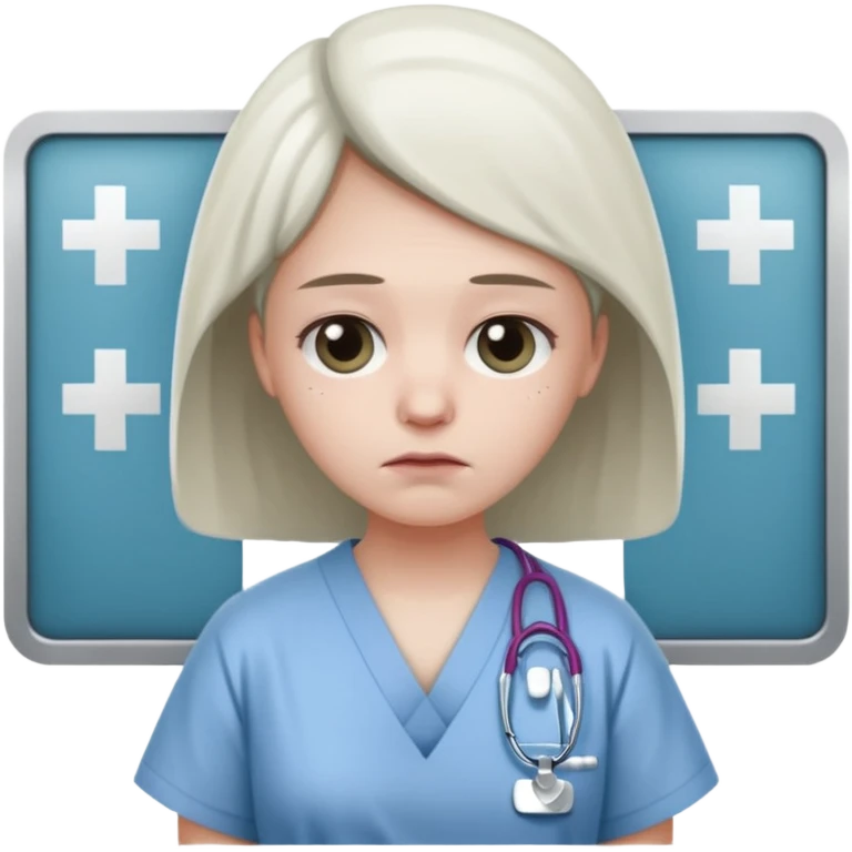 sad patient in hospital in hospital emoji