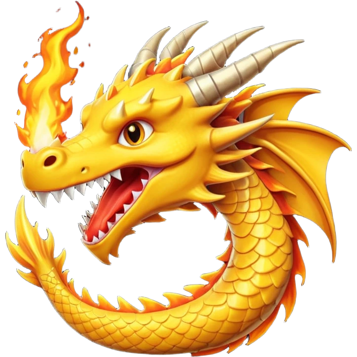 Slick dragon mixed cananoli dragon =yellow color:col <biner fire birsting mouth /ring tips Z realistic ‘’.”.3.0e% emoji