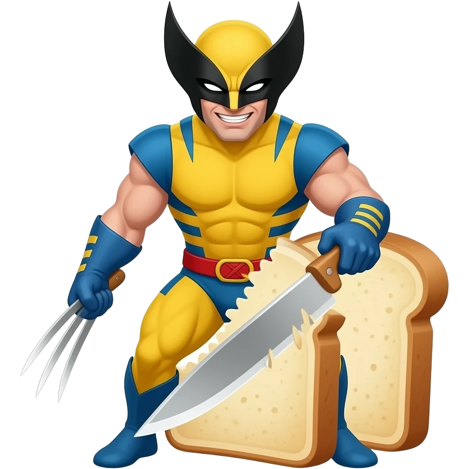 Wolverine slicing toast emoji