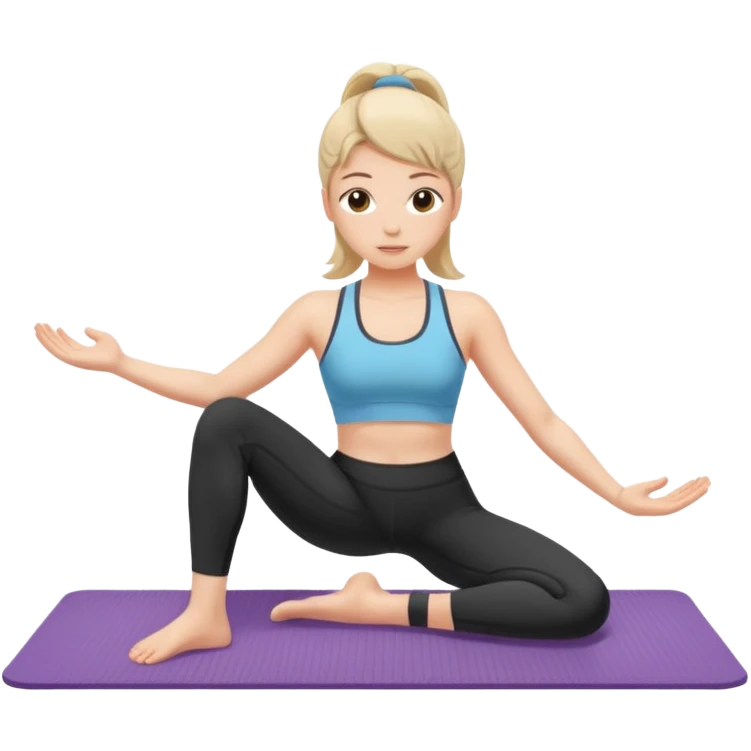 girl doing pilates on mat emoji