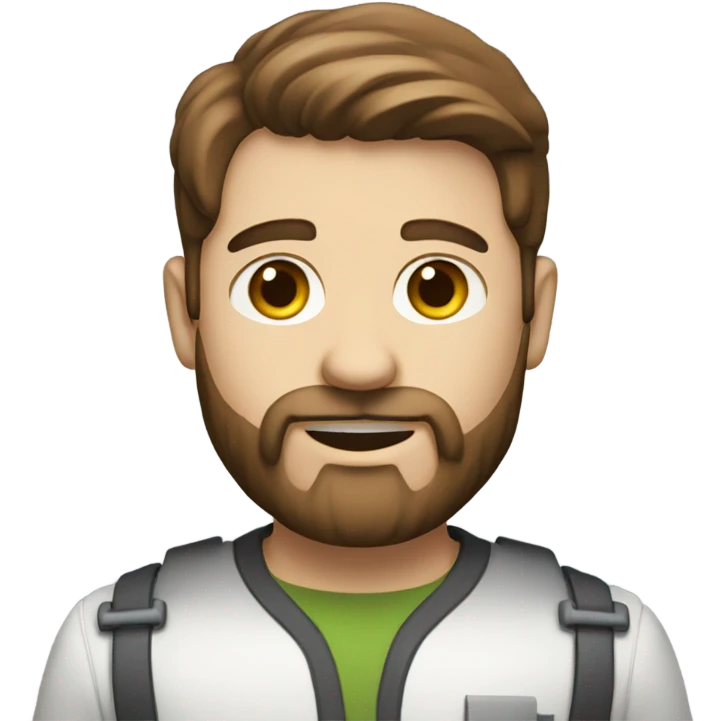 white boy with brown hair and beard working his engineering job emoji