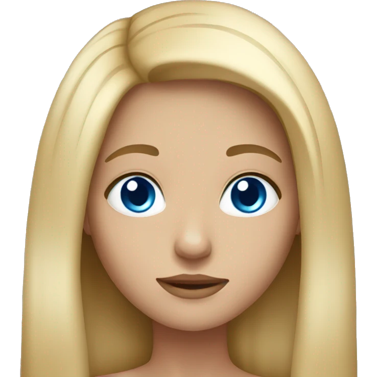 Girl long hair blue eyes  emoji