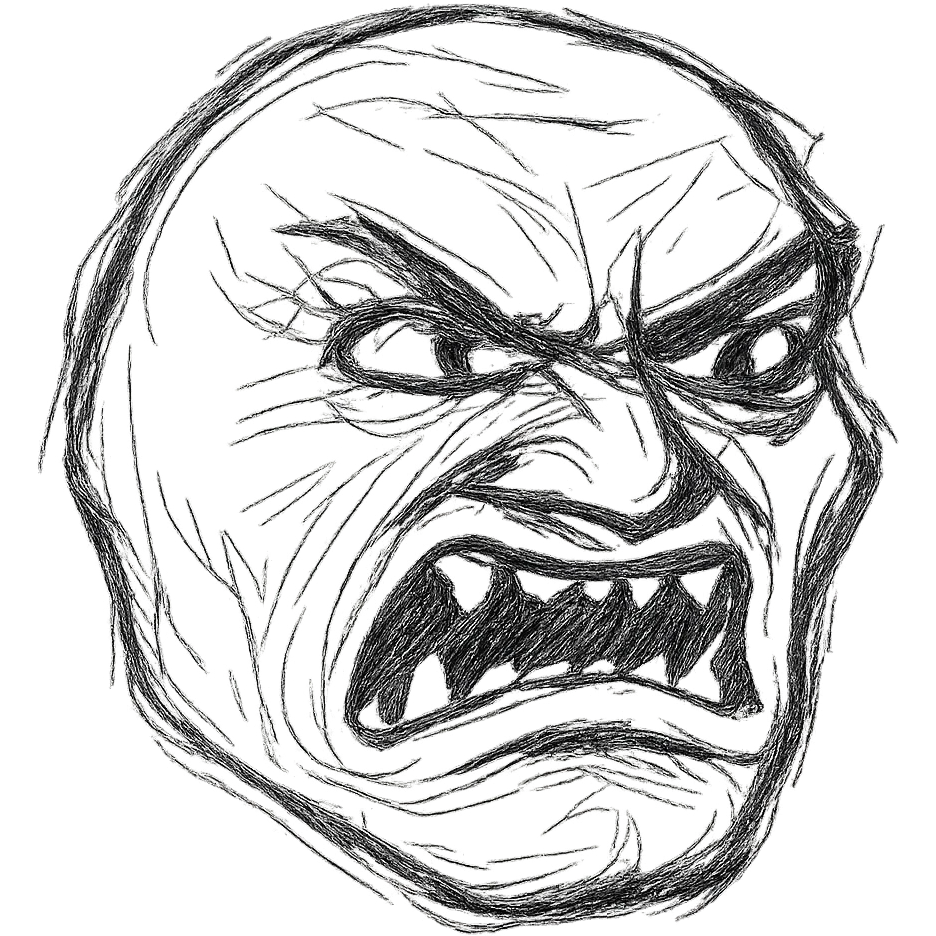 angry troll face, meme style, exaggerated expression emoji