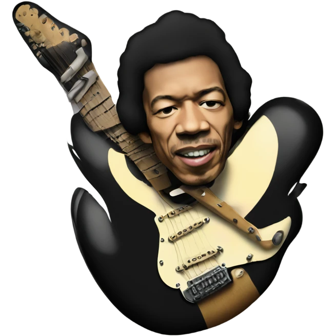 Black fender Stratocaster Jimi Hendrix  emoji