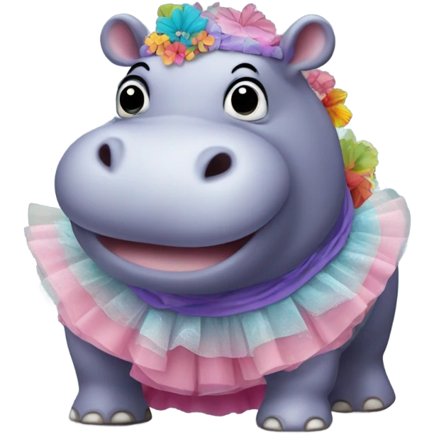 Hippo wearing tutu emoji