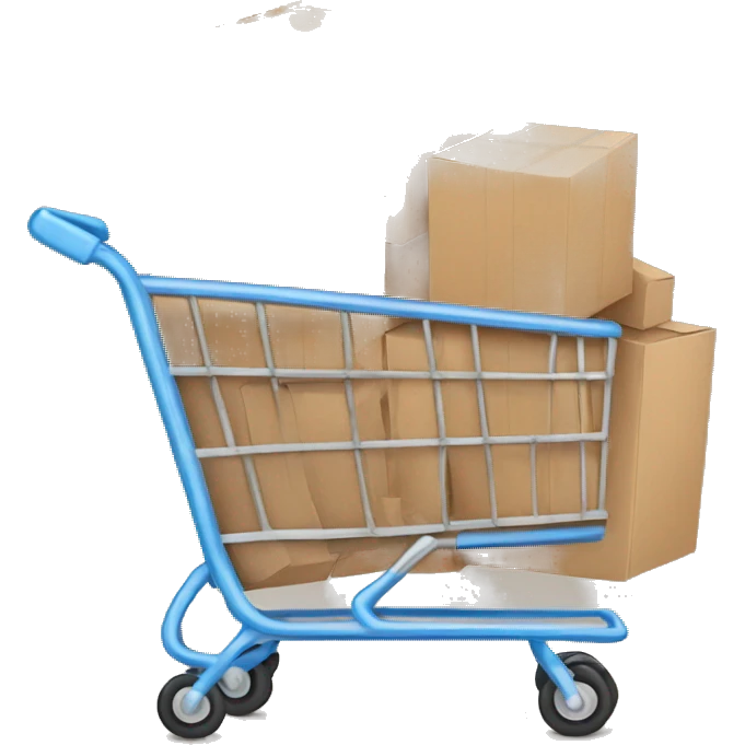 2D grocery cart full of boxes emoji