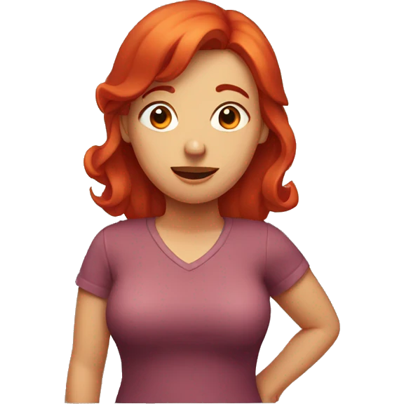 Woman Shrugging with red hair emoji