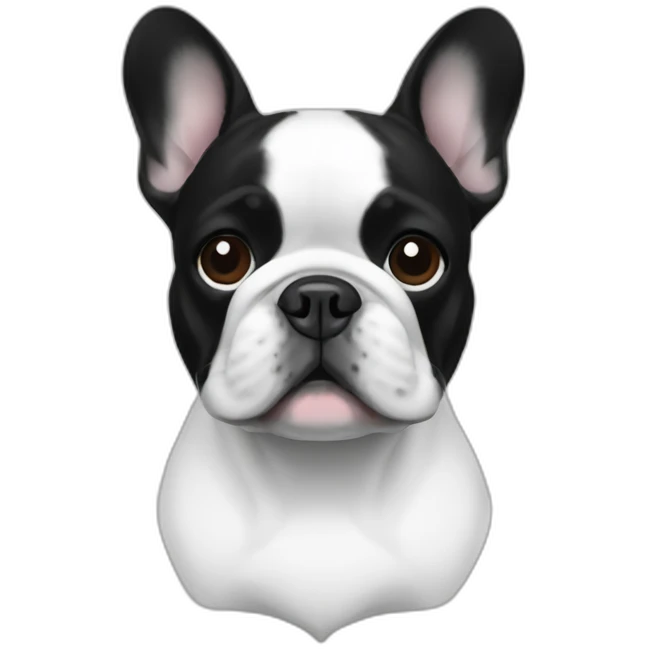 French-bulldog-Black and white emoji