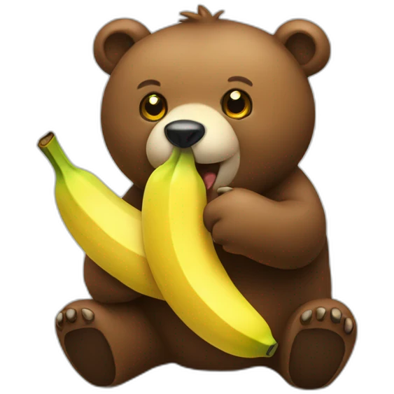 bear eating banana emoji