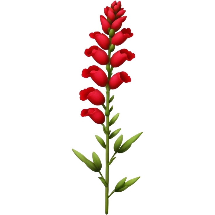 single red Snapdragon, straight stem emoji