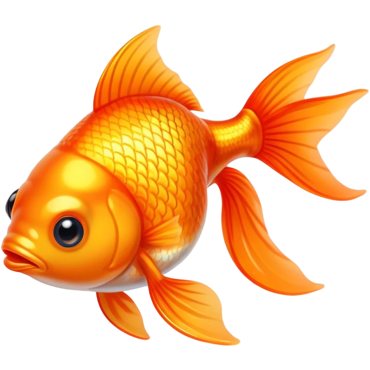 A small goldfish with a shiny tail.	 emoji