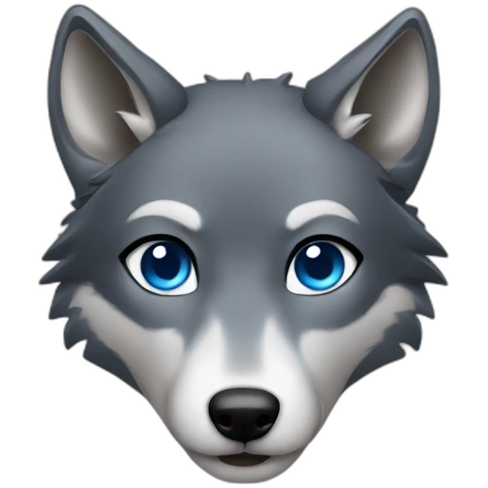 dark female gray wolf blue eyes  emoji