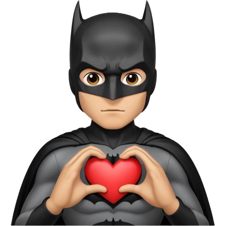 Batman making a heart with his hands emoji