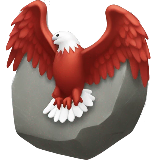 magic stone red with white eagle emoji