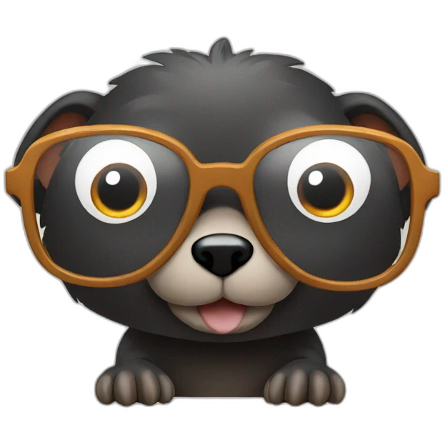 mole in glasses with raised paws emoji