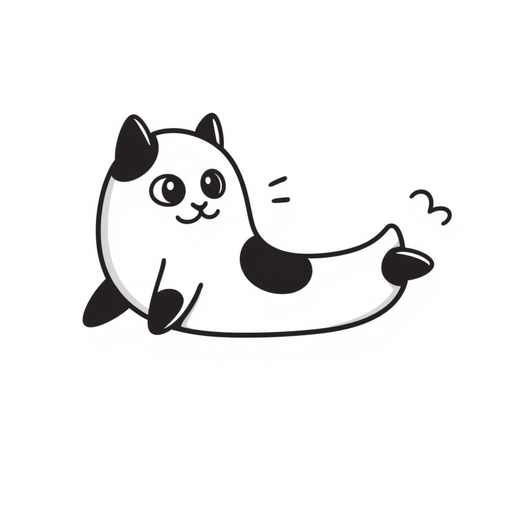 beluga cat, hand drawn doodle style emoji