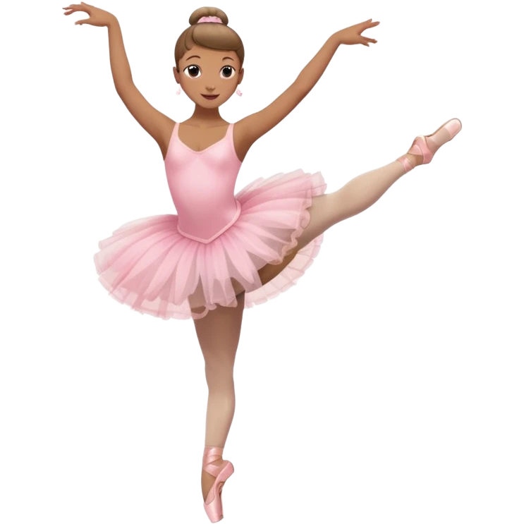 vorrei una ballerina sulle punte in pass e e possibilmente le emoji trasparente oppure anche colorata con il tutù rosa e lo chignon eccetera emoji