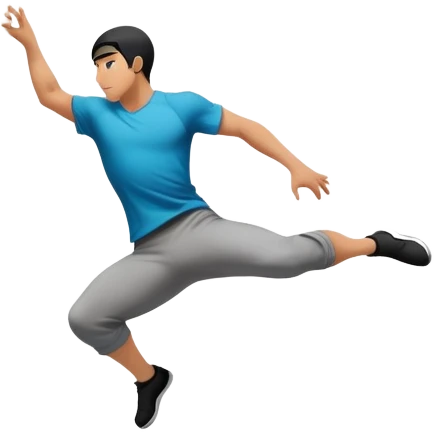 A person performing a parkour move, leaping between buildings or scaling a wall with agility and precision. The scene captures dynamic motion, showcasing strength, flexibility, and the thrill of urban acrobatics against an urban cityscape backdrop. emoji