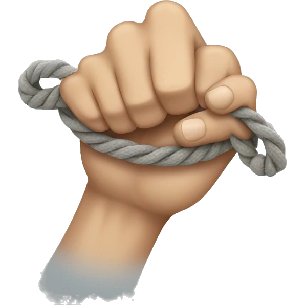 hand emojis holding a rope emoji