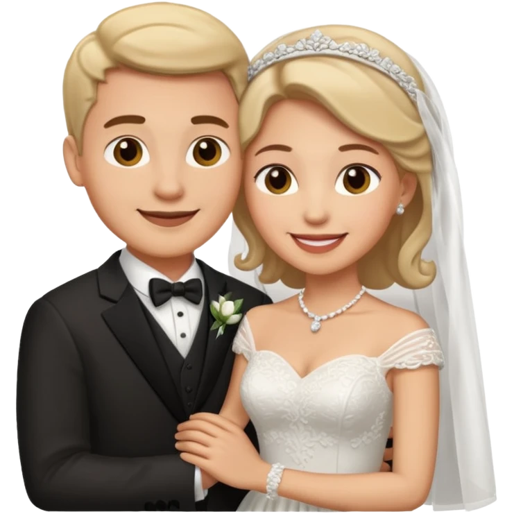 сделай пару жениться мужы и жены в женитбенных костюмах emoji