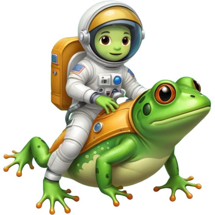Astronaut riding frog emoji